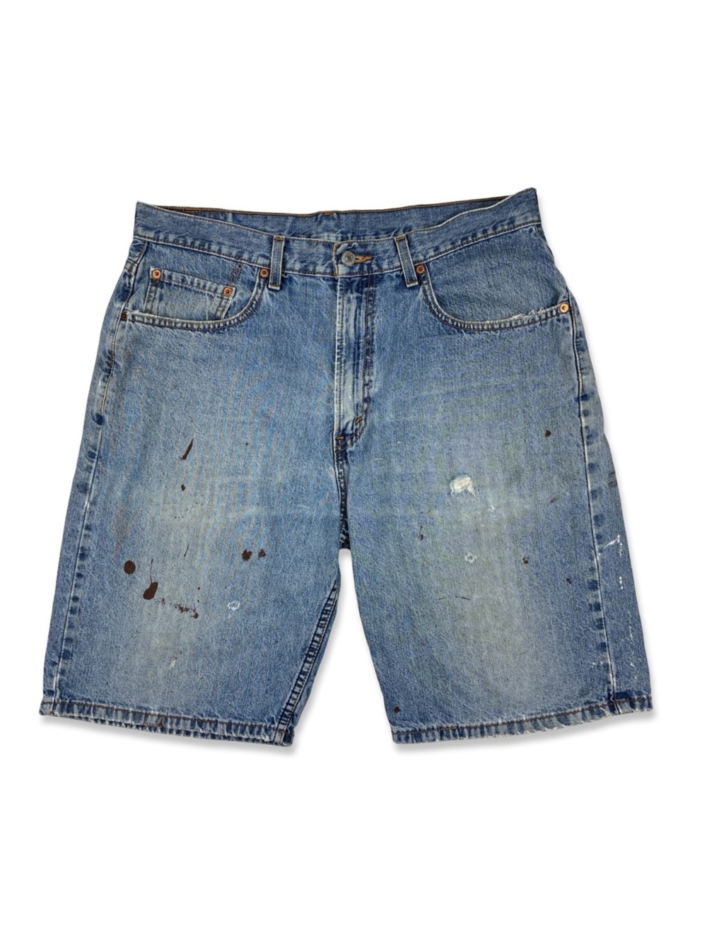 Levi's Men's 569 Loose Straight Jean Shorts Work Worn Thrashed